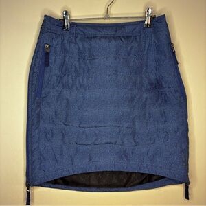 SKHOOP Down Insulated Winter Skirt Women’s Small Denim Blue Side Zips Warm Cosy
